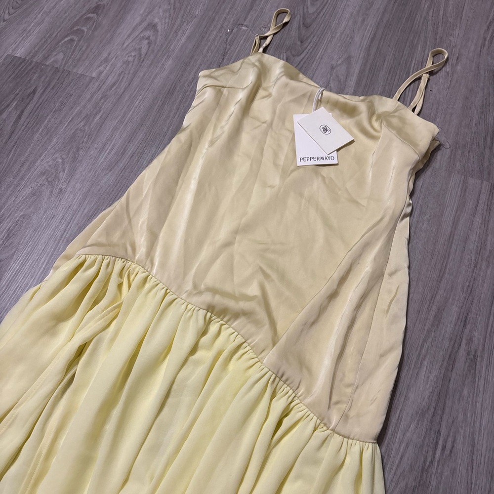 Peppermayo Pale Yellow Maxi Dress with Spaghetti Straps - Picture 3 of 6